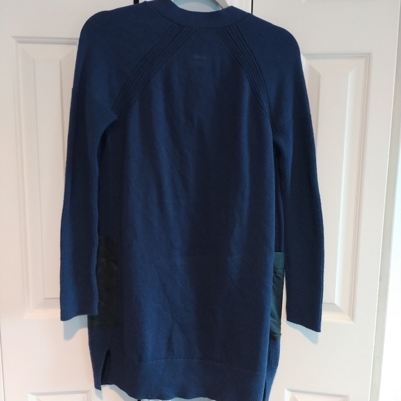 Banana Republic Long Open Front Knit Navy Cardigan XS - Picture 4 of 9